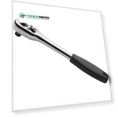 Трещотка SATA с фиксатором, под квадрат 1/4", длина 130мм, арт. 11902/11906