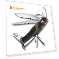 Складной нож Victorinox RangerGrip 178, функций: 12, 130мм, зеленый / черный, коробка картонная [0.9663.mwc4]
