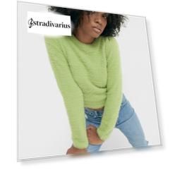 Stradivarius Свитер Из Ткани Soft Touch С Декоративными Деталями На Спине Аквамарин S