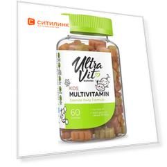 Витаминно-минеральный комплекс ULTRAVIT Kids Multivitamin, Жевательные пастилки, 60шт [vp57460]