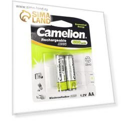 Аккумулятор Camelion, AA, Ni-Cd, KR6-2BL (NC-AA600BP2), 1.2В, 600 мАч, блистер, 2 шт.