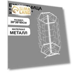 Буклетница настольная вращающаяся 30 ячеек А5, 38*38*80 см, цвет белый