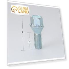 Болт M14x1,5, 74/50, hex17, конус, цинк