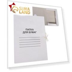 Папка для бумаг А4 на завязках Calligrata, до 200 листов, немелованный картон, 320 г/м2, белая