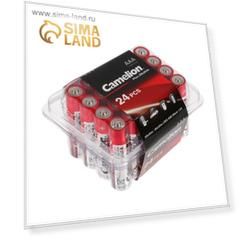 Батарейка алкалиновая Camelion Plus Alkaline, AAA, LR03-24BOX (LR03-PB24), 1.5В, набор 24 шт. Батарейка алкалиновая Camelion Plus Alkaline, AAA, LR03-24BOX (LR03-PB24), 1.5В, набор 24 шт.