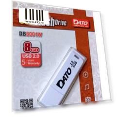 Флеш Диск Dato 8Gb DB8001 DB8001W-08G USB2.0 белый