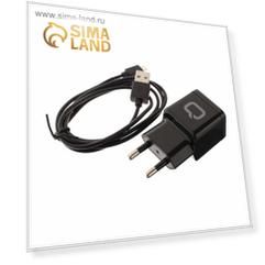 Сетевое зарядное устройство Qumo Energy, 2 USB, 2.1 A, micro USB, 1 м, черный