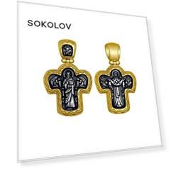 Крест SOKOLOV из золочёного серебра