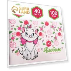 Альбом для рисования А4, 40 листов 100 г/м², на скрепке, Коты аристократы