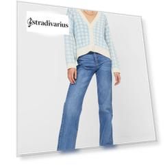 Stradivarius Кардиган С Узором «Гусиная Лапка» Небесно-Голубой Xs