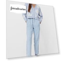 Stradivarius Кардиган «Ромашки» Небесно-Голубой Xs