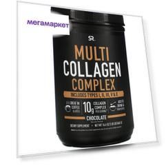 Sports Research Multi Collagen Complex Chocolate 465 г, типы коллагена 1 2 3 5 и 10