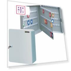 Шкафчик (ключница) BRAUBERG на 140 ключей с замком + 140 брелоков, серый 290340