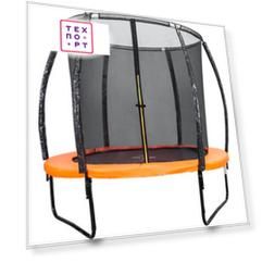 Батут DFC KENGOO II 5ft внутр.сетка, оранж/черн (152см) БЕЗ ЛЕСТНИЦЫ