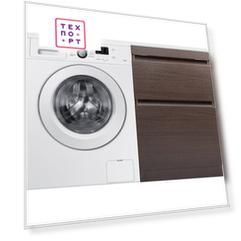 Стиральная машина с тумбой и раковиной Samsung WF8590NLW8 Даллас 120 венге, напольная правая