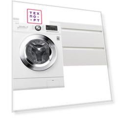 Стиральная машина с тумбой и раковиной LG F1096ND3 Даллас 130 белая, подвесная правая