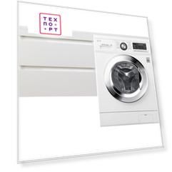 Стиральная машина с тумбой и раковиной LG F1096ND3 Даллас 130 белая, подвесная левая