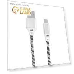 Кабель SmartBuy, micro USB - USB, 2 А, нейлоновая оплётка, 1 м, чёрно-белый