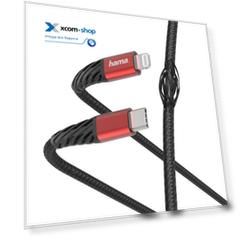 Кабель интерфейсный HAMA 00183294 Lightning/USB Type-C (m), 1.5м, черный/красный