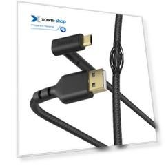 Кабель интерфейсный HAMA 00187215 microUSB (m) угловой/USB 2.0 (m), 1.5м, черный