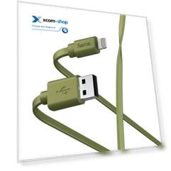 Кабель интерфейсный HAMA 00187234 Lightning/USB 2.0 (m), 1м, зеленый плоский