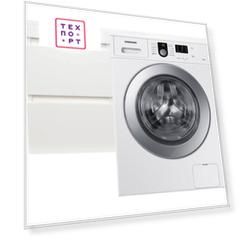 Стиральная машина с тумбой и раковиной Samsung WF8590NLW9 Даллас 100 белая, подвесная левая