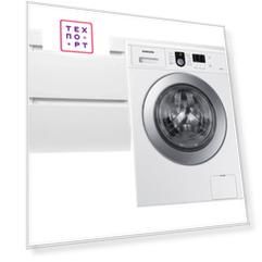 Стиральная машина с тумбой и раковиной Samsung WF8590NLW9 Даллас 110 белая, подвесная левая