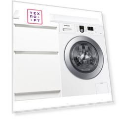 Стиральная машина с тумбой и раковиной Samsung WF8590NLW9 Даллас 110 белая, напольная левая