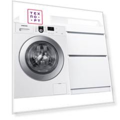 Стиральная машина с тумбой и раковиной Samsung WF8590NLW9 Даллас 115 белая, напольная правая