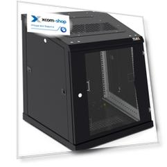 Шкаф настенный 19", 6U TLK TWC-066045-R-G-BK стеклянная дверь, Ш600хВ370хГ450мм, 2 пары монтажных направляющих, черный