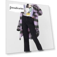 Stradivarius Контрастная Футболка «Микки Маус» Белый L