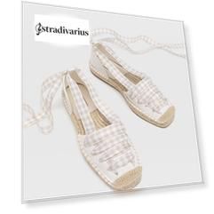 Stradivarius Эспадрильи На Завязках С Украшением На Союзке Натуральный 37