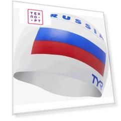 Шапочка для плавания TYR Russia Silicone Swim Cap, силикон, белый (LCSRUS/100)