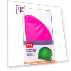 Шапочка для плавания TYR Wrinkle Free Junior Silicone Cap, силикон, розовый (LCSJR/693)