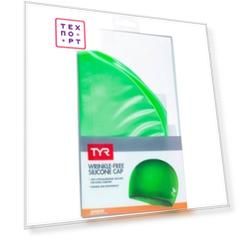 Шапочка для плавания TYR Wrinkle Free Junior Silicone Cap, силикон, зеленый (LCSJR/326)
