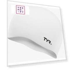 Шапочка для плавания TYR Wrinkle Free Silicone Cap, силикон, белый (LCS/100)