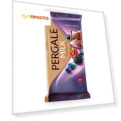 Шоколад Pergale 100г молочный с начинкой из ягод