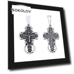 Крест SOKOLOV из чернёного серебра
