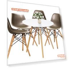 Обеденная группа для столовой и гостиной  EAMES Белый / Темно-серый