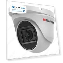 Видеокамера HiWatch DS-T203A 2Мп уличная купольная HD-TVI с EXIR-подсветкой до 30м и встроенным микр