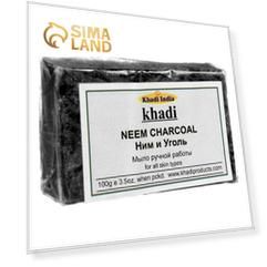 Мыло ручной работы Khadi ним и уголь, 100 г