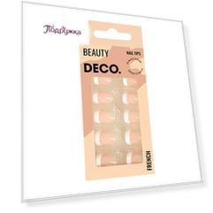 Набор накладных ногтей DECO. FRENCH white 24 шт + клеевые стикеры 24 шт