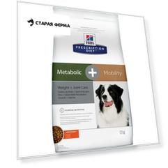 Сухой диетический корм для собак Hills Prescription Diet Metabolic + Mobility при заболевании суставов с курицей - 12 кг