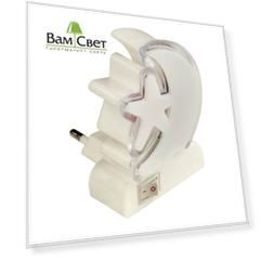 Настенный светодиодный светильник Uniel DTL-301-Месяц со звездочкой/RGB/4LED/0,5W 10314