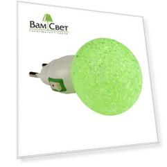 Настенный светодиодный светильник Uniel DTL-309-Шар/Green/1LED/0,1W 10330