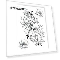 Временная татуировка Tattooshka "Двойной пион"