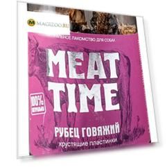 Лакомство Meat Time для собак рубец говяжий хрустящие пластинки крупные (60 гр)