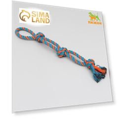 Игрушка-дразнилка канатная для собак, двойная, 50 см, 140 г, микс цветов