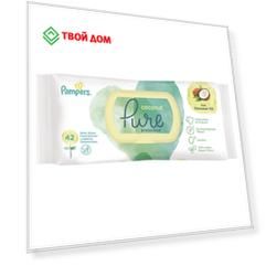 Детские влажные салфетки Pampers Pure Protection Coconut 2х42 шт