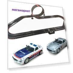 Гоночный автотрек от сети Mersedes SLS + Police 1:43, длина полотна 5м, ASR-11E